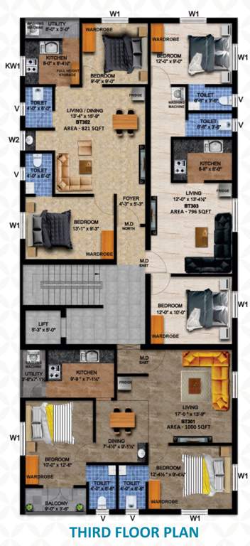  sakthi and sivam Sivam Cluster Plan for 3rd Floor