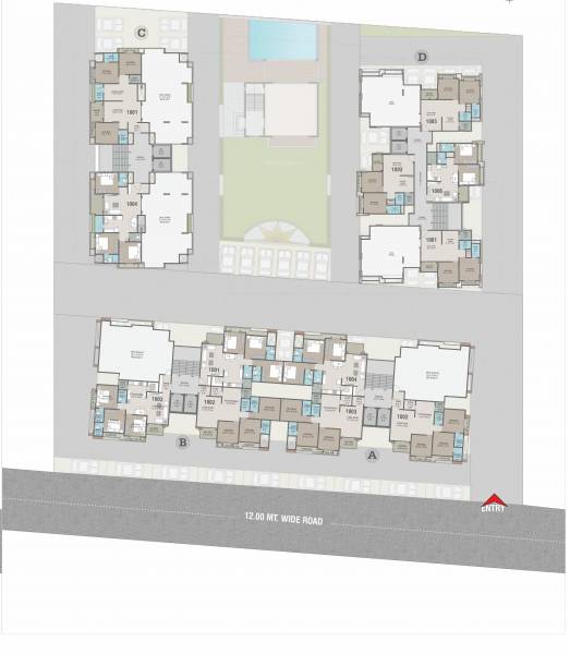 Block A,B,C,D Cluster Plan For Terrace Floor Plan antilia Block A,B,C,D Cluster Plan For Terrace Floor Plan