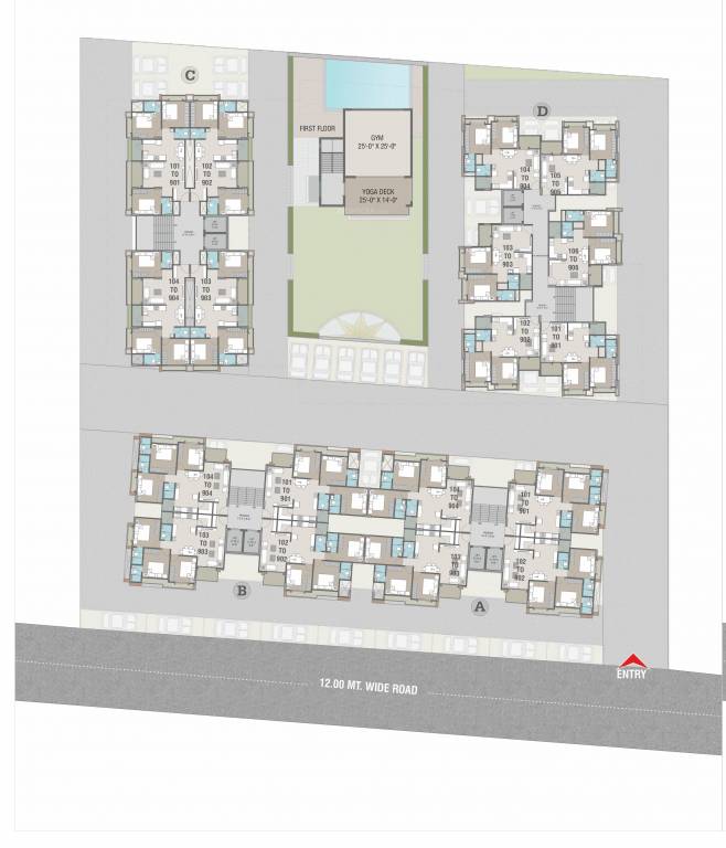 antilia Block Block A,B,C,D Cluster Plan For Typical Floor Plan
