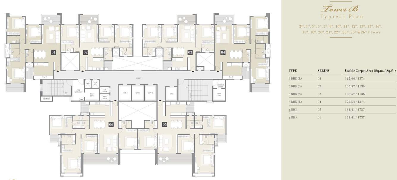  24k altura B Cluster Plan From 2nd To 26th Floor Except  4th, 9th, 14th, 19th, 24th Floor
