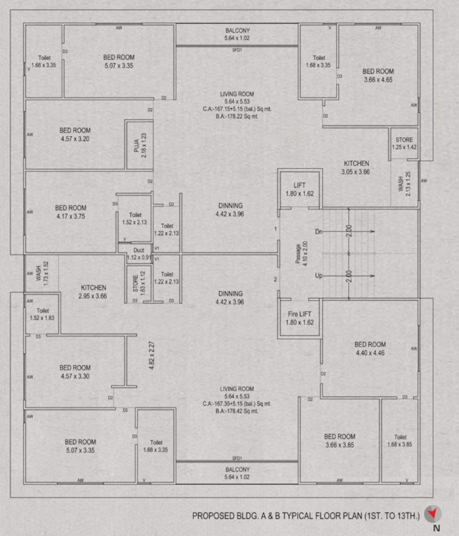  milestone elitus Block A & B Cluster Plan from 1st to 13th Floor