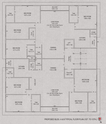 Block A & B Cluster Plan from 1st to 13th Floor milestone-elitus Block A & B Cluster Plan from 1st to 13th Floor