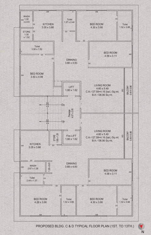  milestone elitus Block C & D Cluster Plan from 1st to 13th Floor
