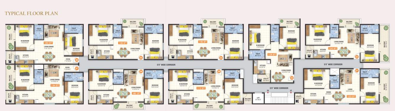  brundauana Brundauana Cluster Plan from 1st to 3rd Floor
