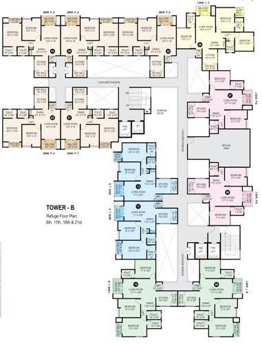 41zillenia Tower B Cluster Plan from 2nd, 3rd, 4rth, 5th, 7th, 8th, 9th, 10th, 12th, 13th, 14th, 15th, 17th, 18th, 19th, 20th, 22th, 23th And 24th Floor