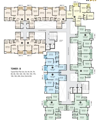  41zillenia Tower B Cluster Plan from 6th. 11th, 16th And 21th Floor