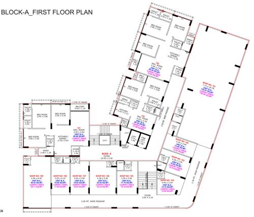  bileshwar-villa-and-heights- Block A Cluster Plan for 1st Floor