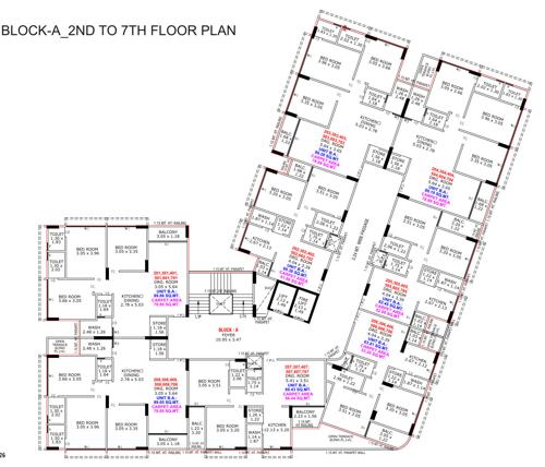  bileshwar-villa-and-heights- Block A Cluster Plan from 2nd to 7th Floor