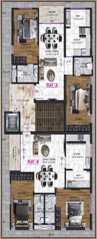tejas Dhiyaâ??s Tejas Cluster Plan from 1st to 5th Floor
