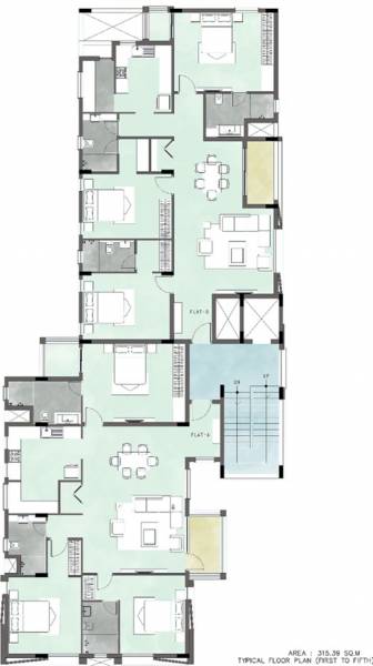  manasa Manasa Cluster Plan from 1st to 5th Floor