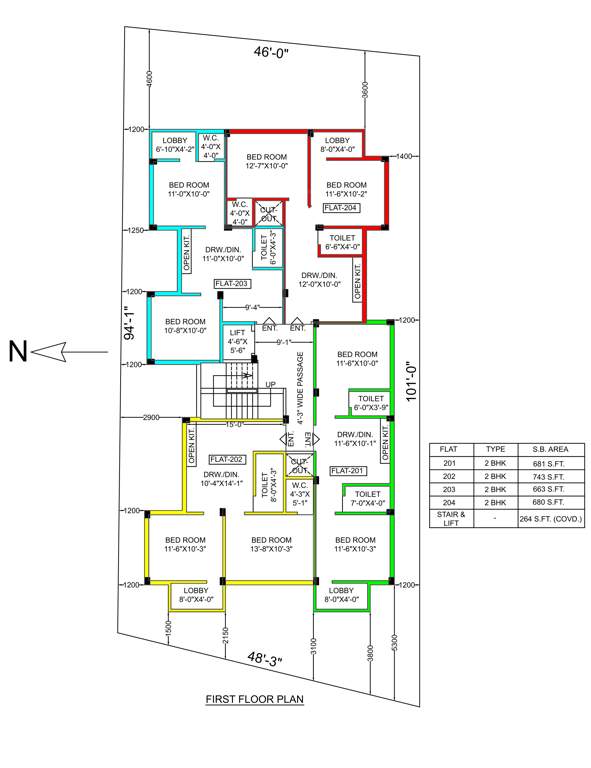  siddhi apartment Siddhi Apartment Cluster Plan for 1st Floor
