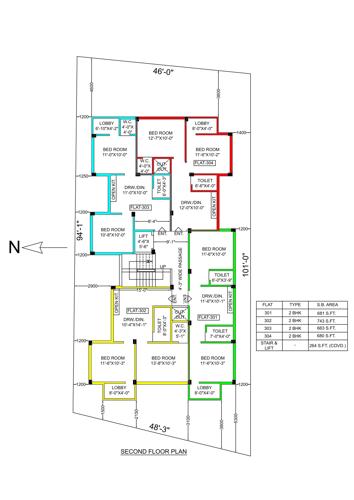  siddhi-apartment Siddhi Apartment Cluster Plan for 2nd Floor