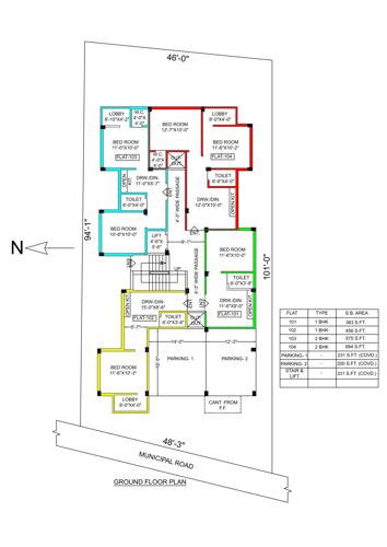  siddhi-apartment Siddhi Apartment Cluster Plan for ground Floor