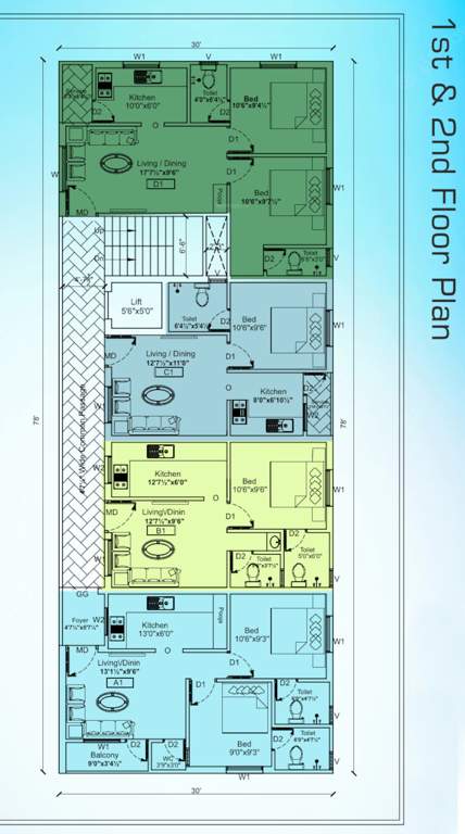  asthalakshmii Asthalakshmii Cluster Plan from 1st to 2nd Floor