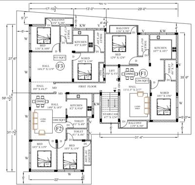  vijaya-lakshmi-apartment Vijaya Lakshmi Apartment Cluster Plan for 1st Floor