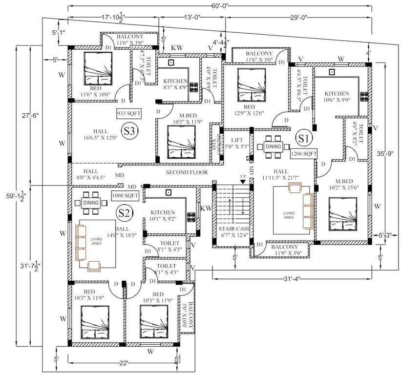  vijaya lakshmi apartment Vijaya Lakshmi Apartment Cluster Plan for ground Floor