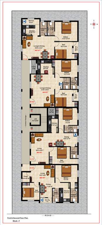  avyaa block f Avyaa Block F Cluster Plan from 1st to 2nd Floor