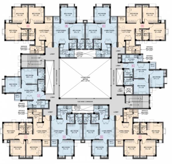  breath Breath Cluster Plan For Typical Floor Plan