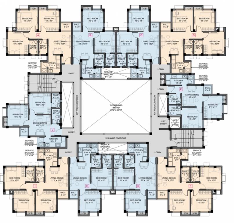  breath Breath Cluster Plan For Typical Floor Plan