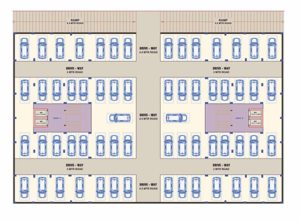  homes Block  A & B Basement Floor Cluster Plan