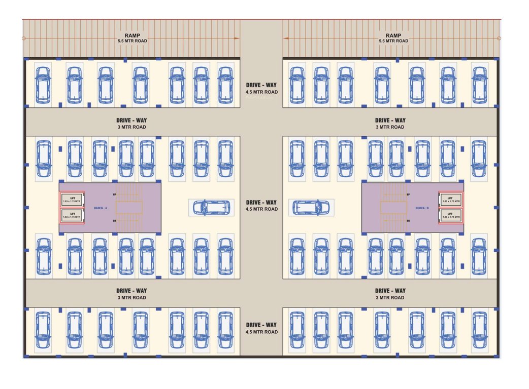  homes Block  A & B Basement Floor Cluster Plan