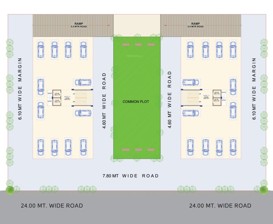  homes Block  A & B Ground Floor Cluster Plan