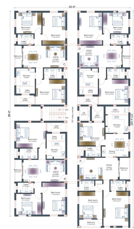  brooksdale Brooksdale Cluster Plan from 1st to 4th Floor