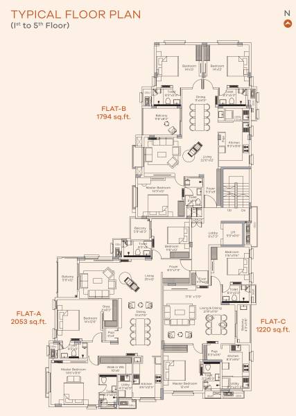  haridra Haridra Cluster Plan from 1st to 5th Floor