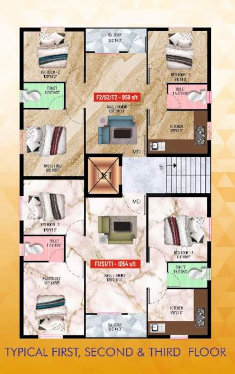  yasha Yasha Cluster Plan from 1st to 3rd Floor