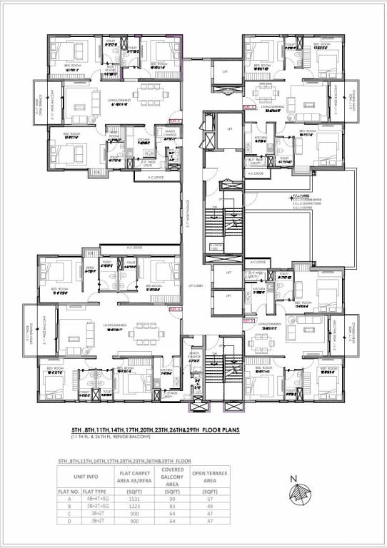  niavara Cluster Plan for 5th Floor