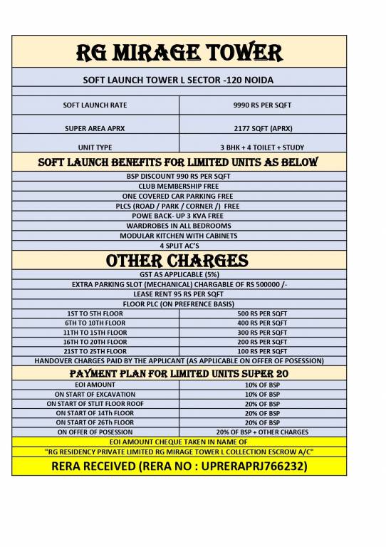 mirage-tower-l Construction Linked Payment (CLP) Payment Plan