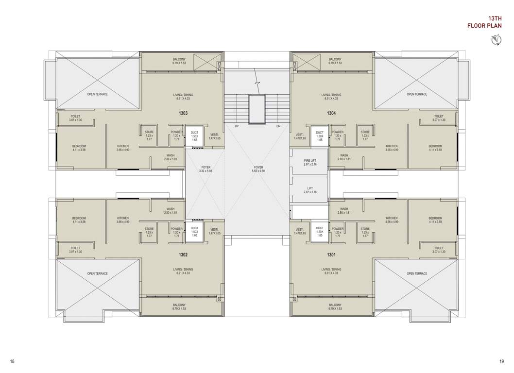  aatman Aristo Aatman Cluster Plan for 13th Floor