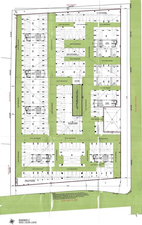  mahadev lavish Block A,B, C,D,E,F & G Basement 2 Cluster Plan