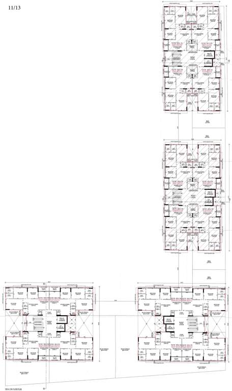  mahadev lavish Block D,E,F & G Cluster Plan from 10th to 13th Floor