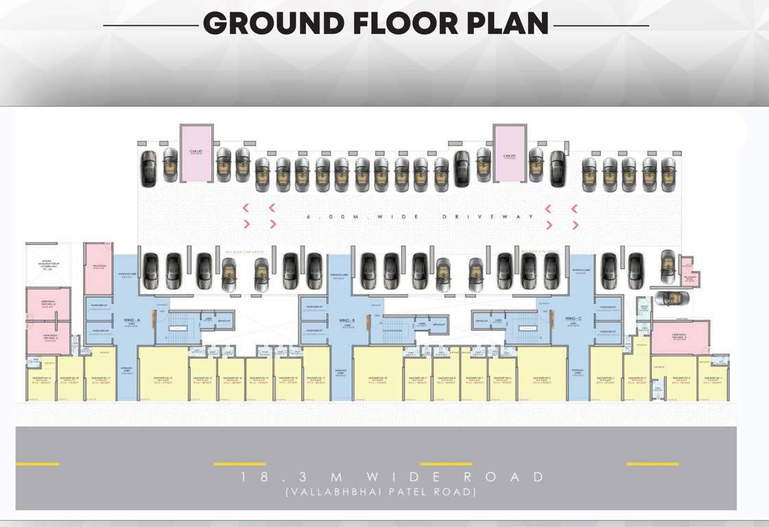  nicco residency Sale Wing A,B & C Ground Floor  Cluster Plan