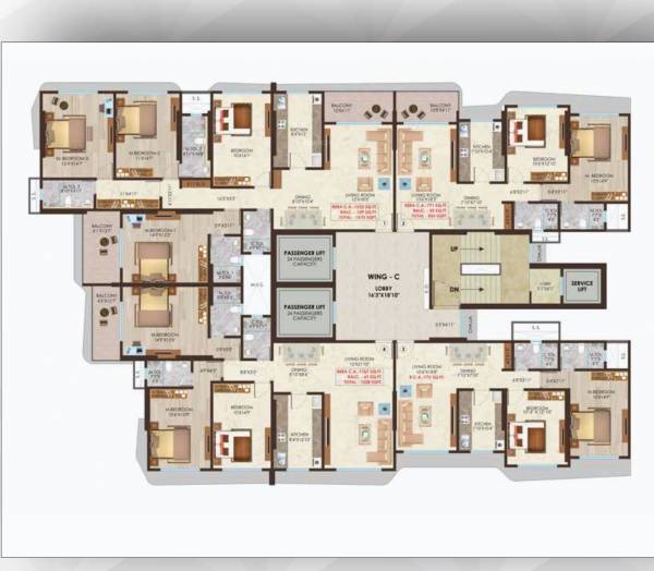  nicco-residency Sale Wing C Cluster Plan