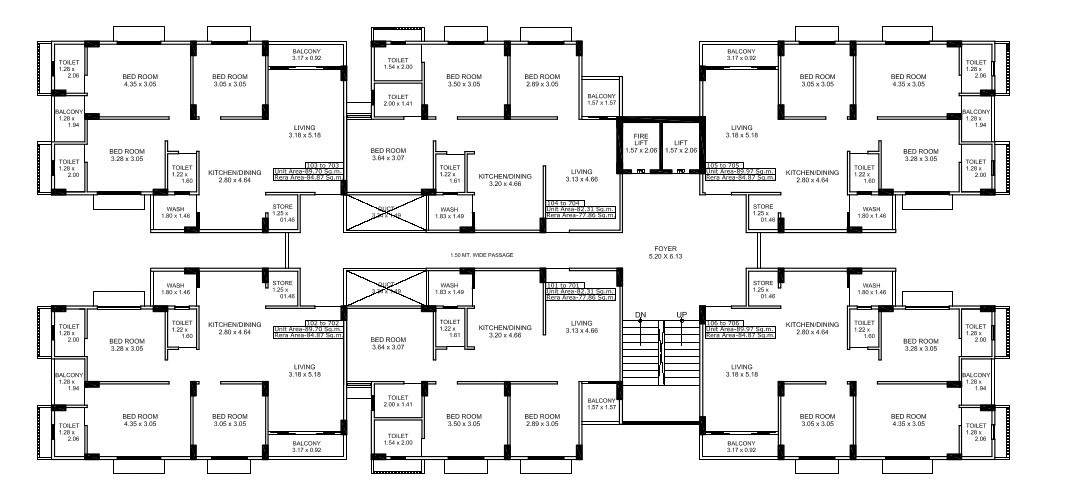  aatrey ivaan 4 Block A Cluster Plan from 1st to 7th Floor