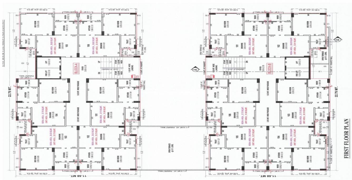  homes Block A Cluster Plan for 1st Floor