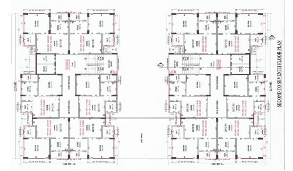  homes Block A Cluster Plan from 2nd to 7th Floor