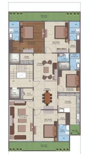  super-luxury-floors Anshu Super Luxury Floors Cluster Plan For Typical Floor