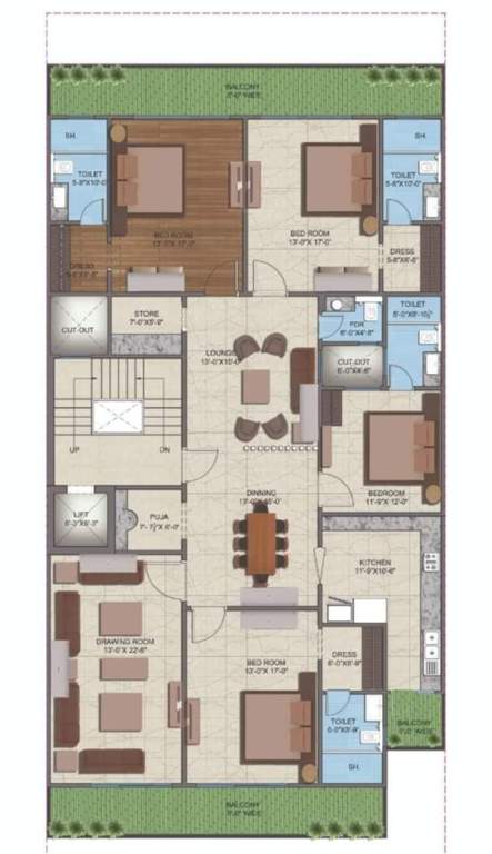  super luxury floors Anshu Super Luxury Floors Cluster Plan For Typical Floor