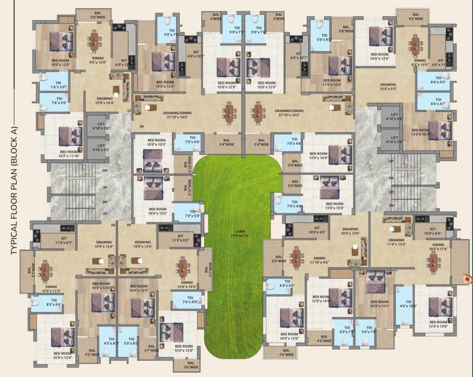  enclave Block A Cluster Plan For Typical Floor
