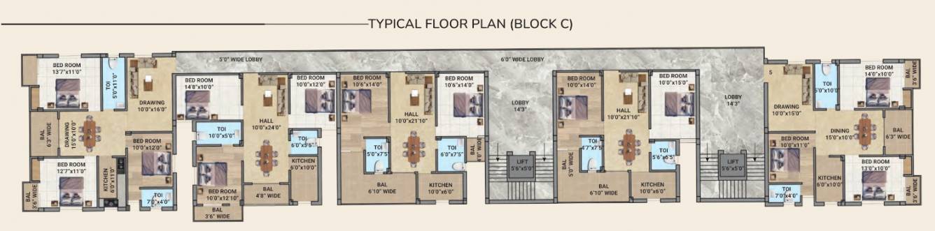  enclave Block C Cluster Plan For Typical Floor