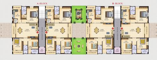  twin-towers Block A & B Cluster Plan from 1st to 5th Floor