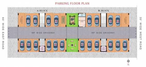  twin-towers Block A & B Stilt Floor Cluster Plan