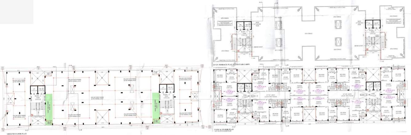  shree ranga residency  Block D & E Cluster Plan from 1st to 5th Floor