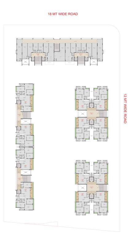  skyrise Block A, Block B, Block C, Block D, Block E, Block F  Cluster Plan for 1st Floor
