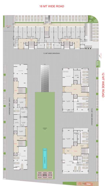  skyrise Block A, Block B, Block C, Block D, Block E, Block F Cluster Plan for ground Floor