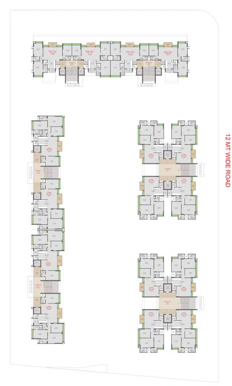  skyrise Block A, Block B, Block C, Block D, Block E, Block F Cluster Plan from 2nd to 18th Floor
