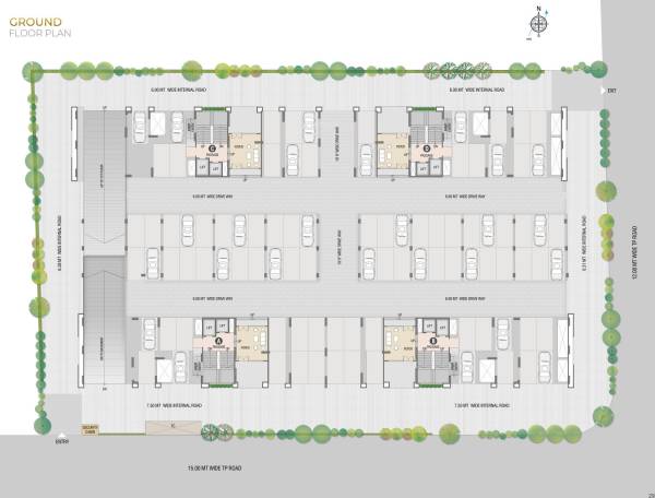  aura- Block A, B, C & D Cluster Plan For Ground Floor